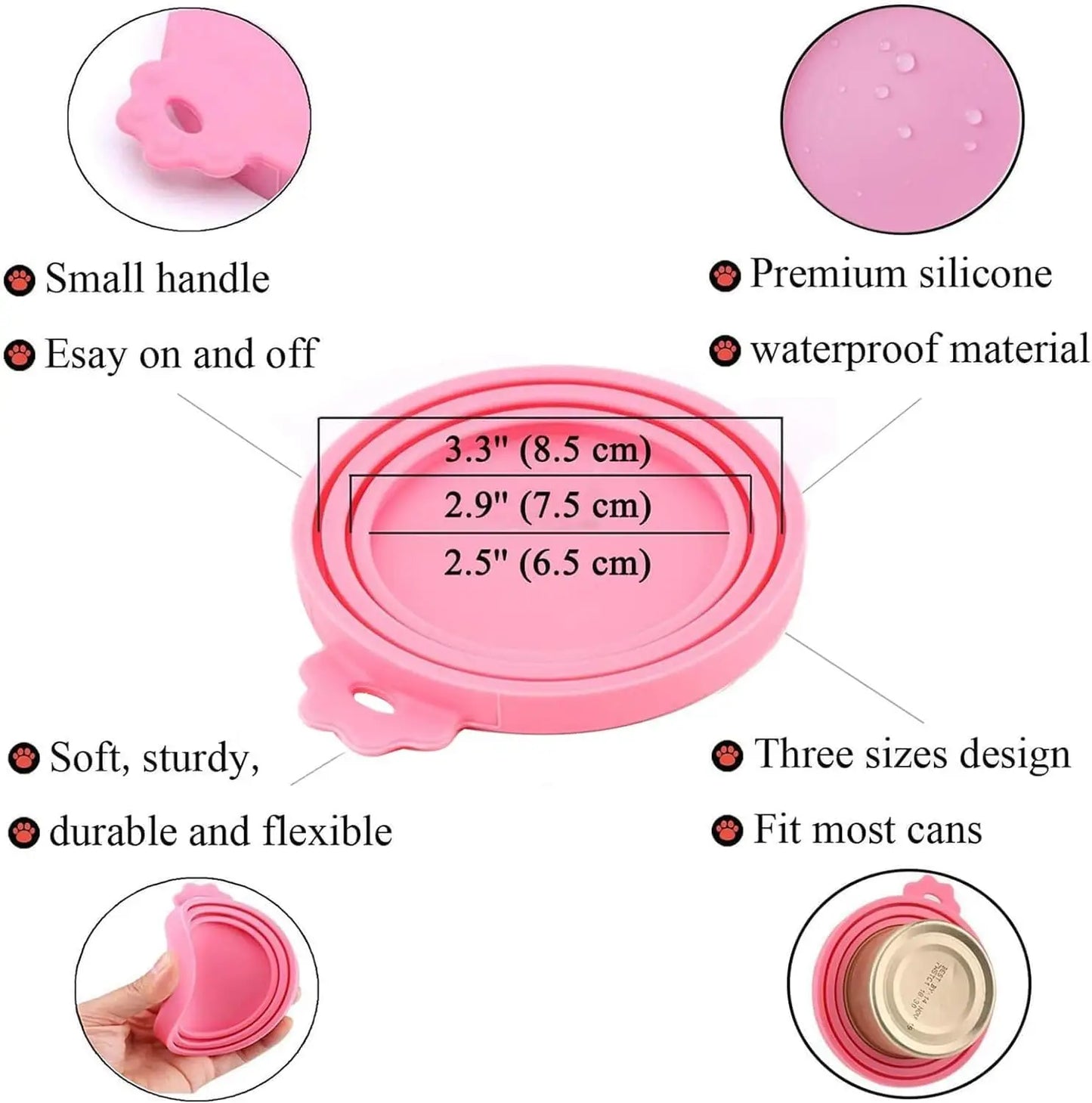 Food Can Lids Silicone Pet Food Can Covers for Dog  Cat Food One Tin