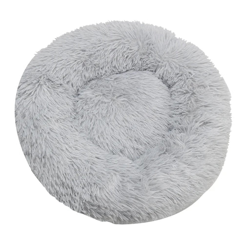 Round Dog Bed Winter Warm Cat Bed Plush Basket for Dog Washable Pet