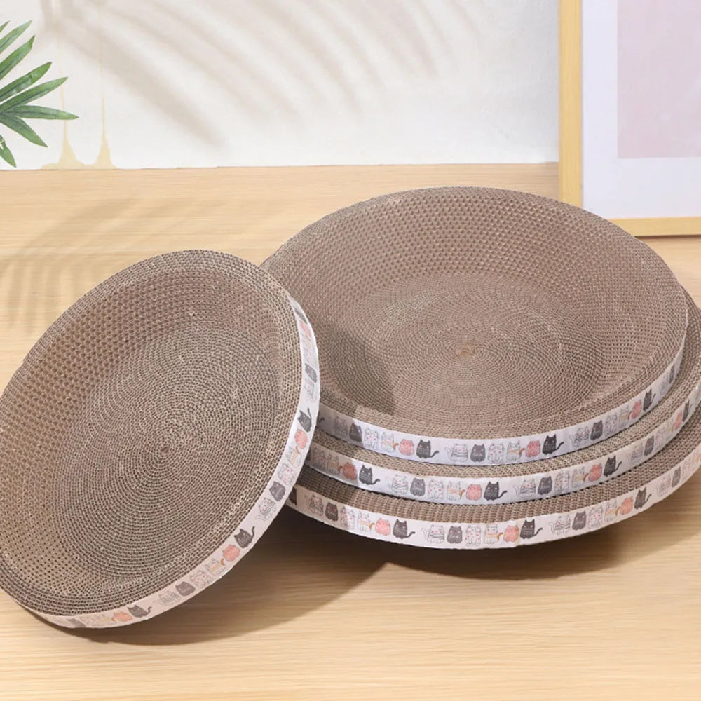 L Size Cat Toys Pet Bed Scratching Board Corrugated Cardboard Bowl Pad