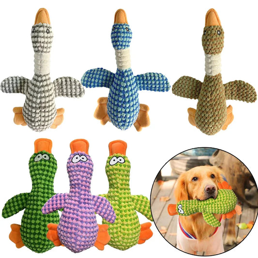 Funny Duck Cute Dog Plush Toys Pet Squeak Toy for Puppy  Sound Wild