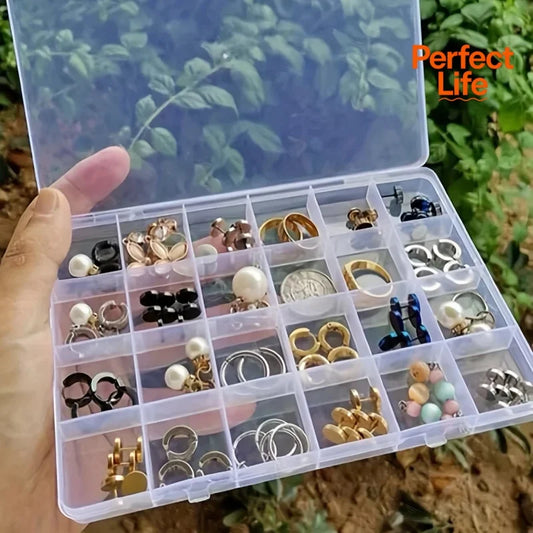 Plastic Storage Box Case Slot Pills Jewelry Beads Earring Case