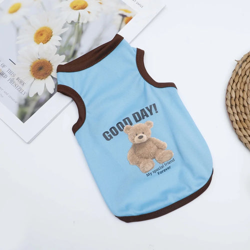 Cartoon Bear Dog Clothes Cute Cotton Dog Costume Pet T-shirt Cats Vest