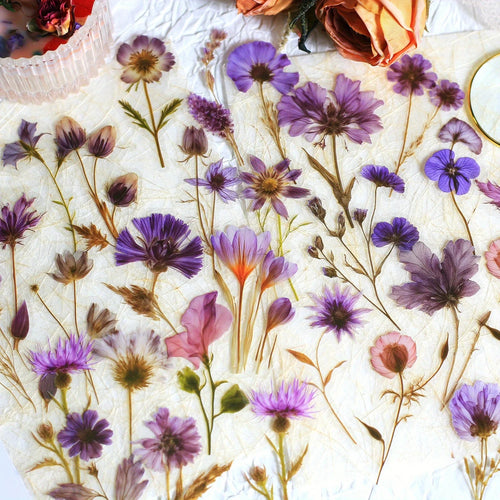 Journamm 50Pcs Transparent Decoration Flower Stickers for Scrapbooking