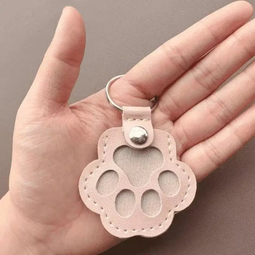 Pet Hair Memorial Keychain PU Leather Keepsake Locket for Cat Dog Fur