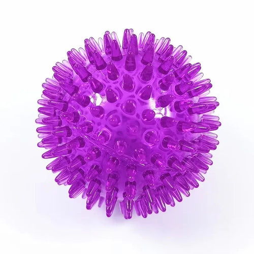 TPR Squeaky Spiked Dog Ball Chew Toy Durable Teeth Cleaning Molar Toy