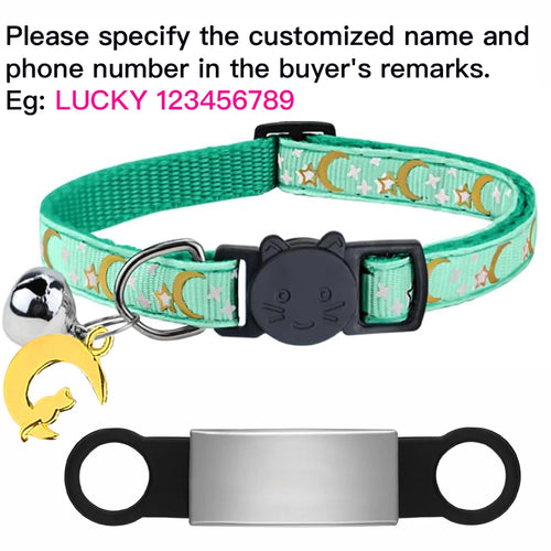 Customized Cute Glow Cat Collar Free Engraved Puppy Kitten Anti-lost