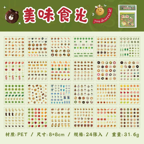 24Pcs/book Cute Die-cut Flash Decorative Stickers Book DIY Scrapbook