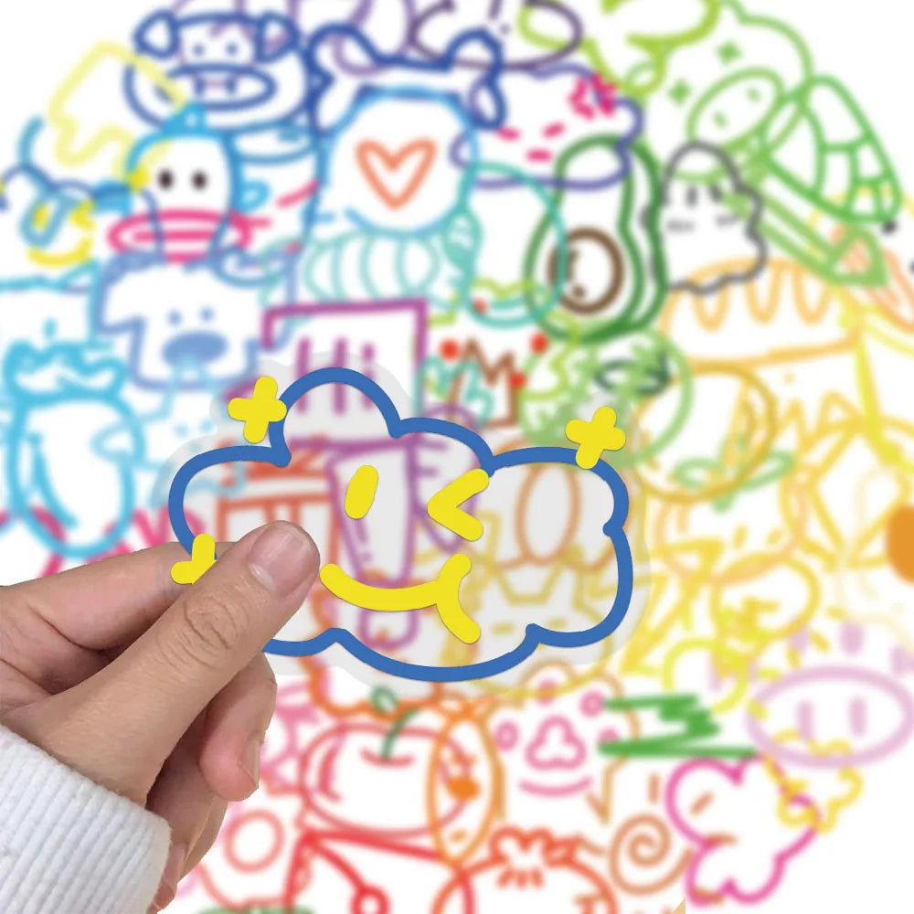 60PCS Creative Dopamine Small Element PET Transparent Material Sticker