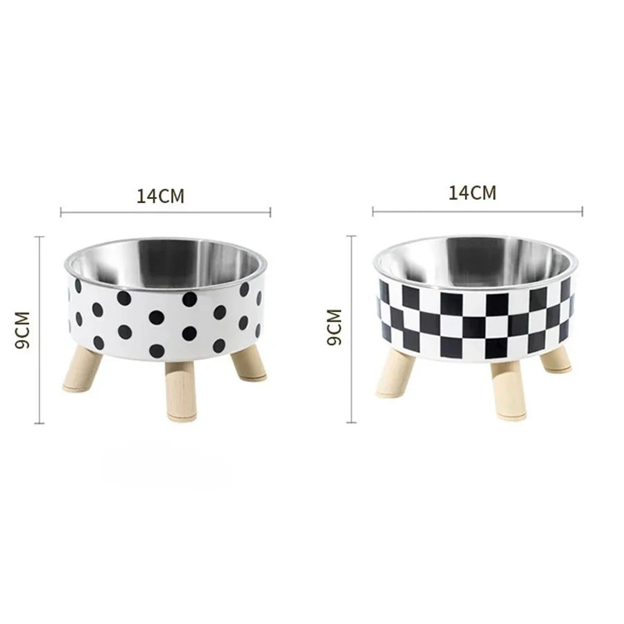 Stainless steel dog bowl anti knock pet bowl cat bowl high foot neck