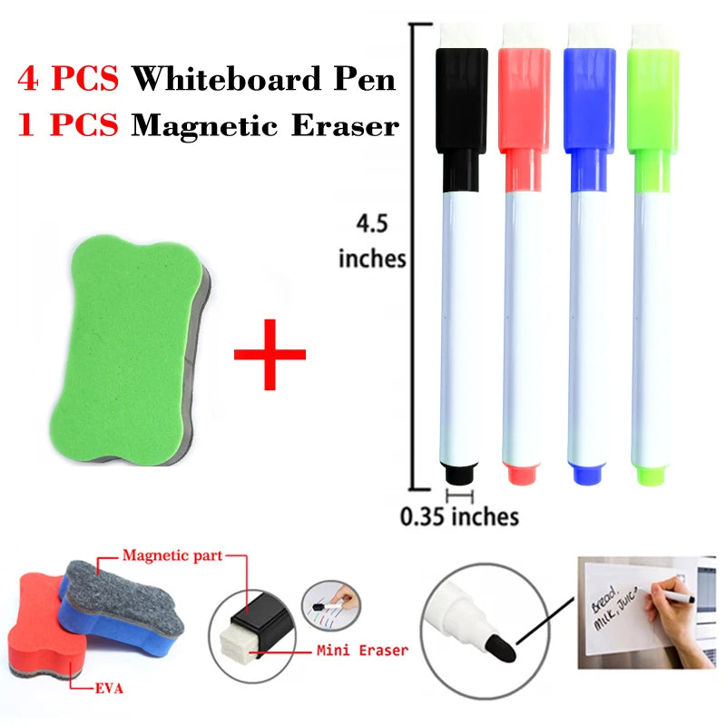 A3 Size Magnetic Whiteboard Dry Erase White Board, Fridge Stickers for