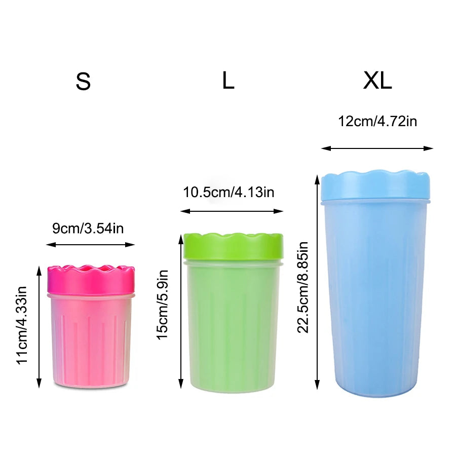 1Pc Pet Plastic Foot Wash Cup S L XL Large size silicone brush Dog cat