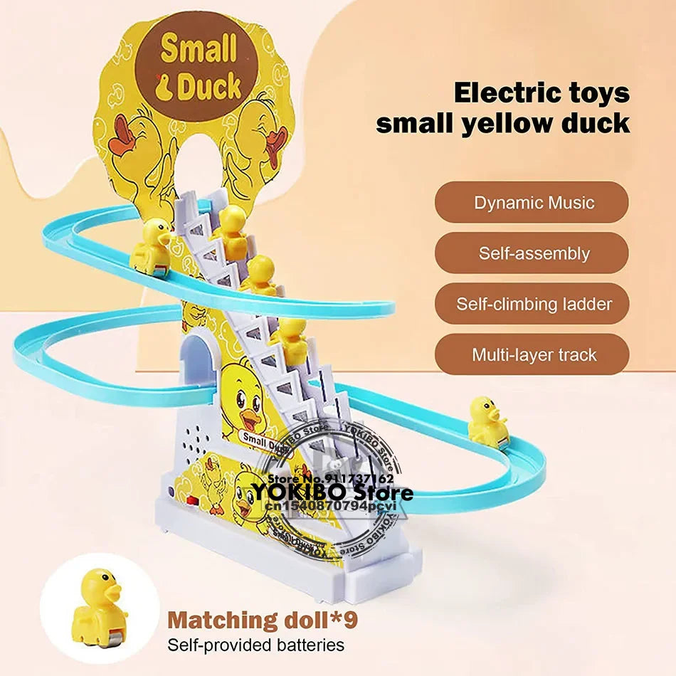 Baby Toys Electric Duck Track Slide Toys Boys Girls Electric Climbing