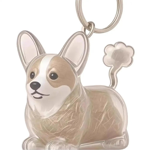 Clear Pet Hair Keychain Cute Dog Fur Keepsake Holder Creative