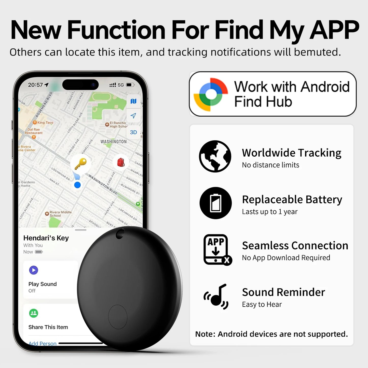Smart GPS Tracker Works With google find my device tracker Pet Kids