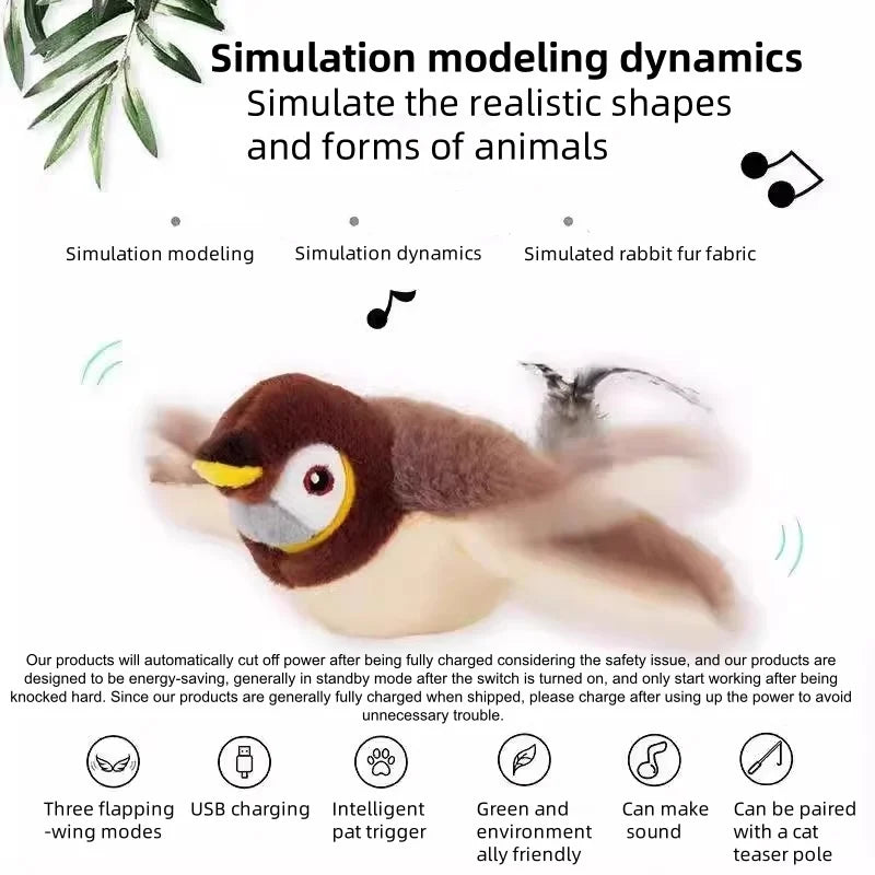 Hot Simulated Bird Cat Toy Interactive Toys Dog Rechargeable Chirping
