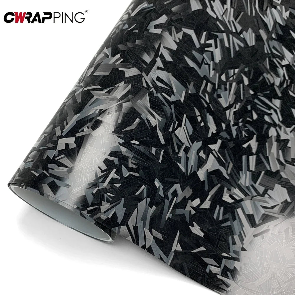 High-quality Matt Forged Glass Black Sticker PET Car Wrap Vinyl