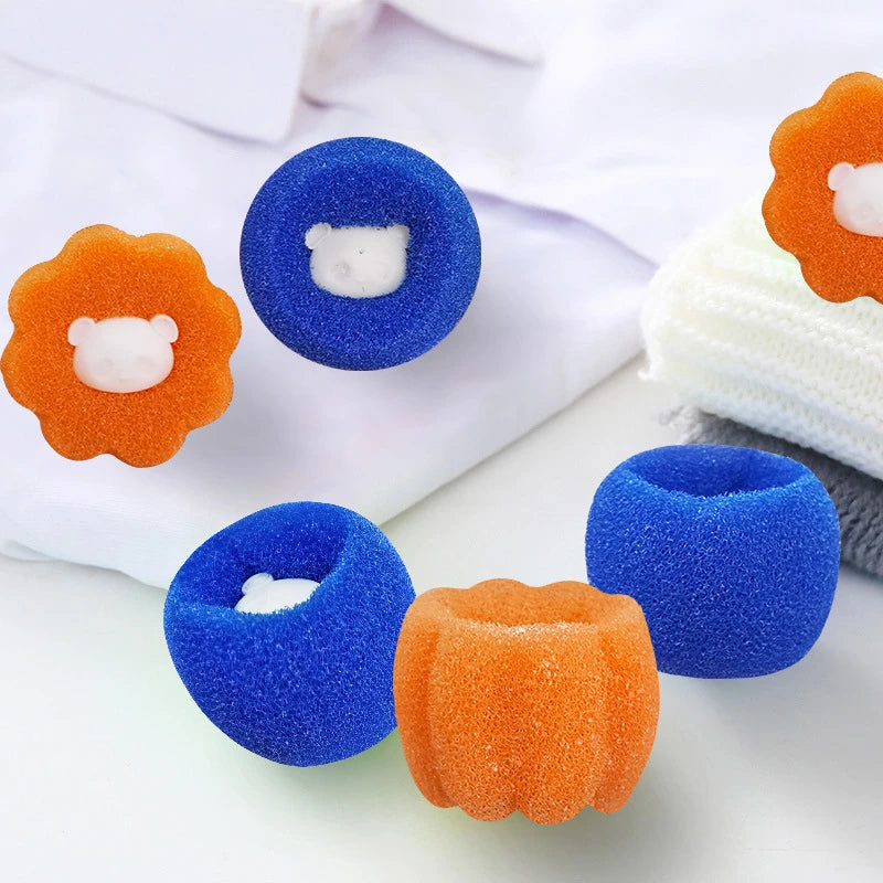 8pcs Washing Machine Sponge Cleaning Balls Lint Removal Laundry