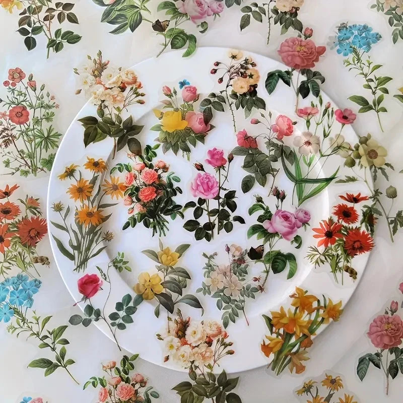 40 Pcs/pack Kawaii Creative flower plant Stickers hand tent DIY Stick