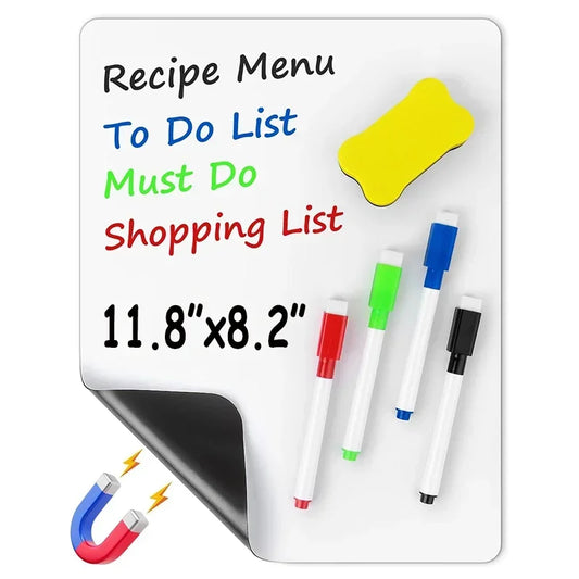 A4 Size Dry Erase White Board for  Fridge Sticker Magnetic