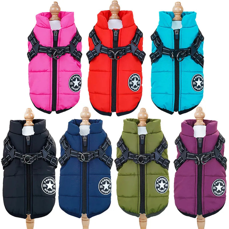 Thick and warm pet clothes, dog and cat cotton coats, winter chest and