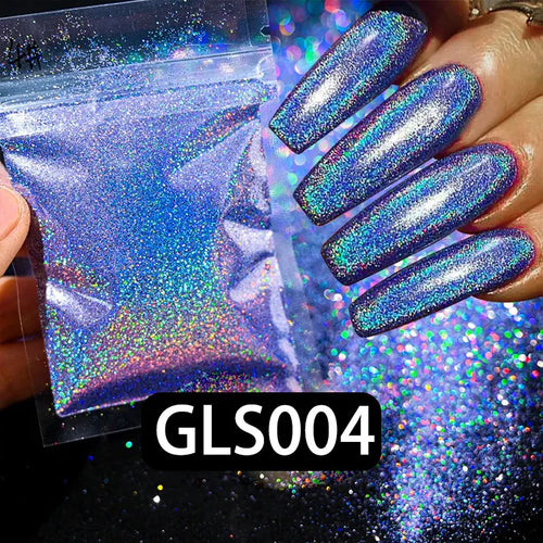 Laser Holographic Rainbow Nail Glitter 0.2MM Sparkly Nails Glitter