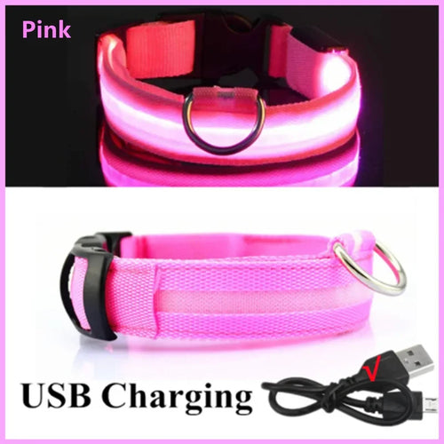 3 Modes Dog Luminous Charge Collar Led Usb Cat Dogs Collars Detachable