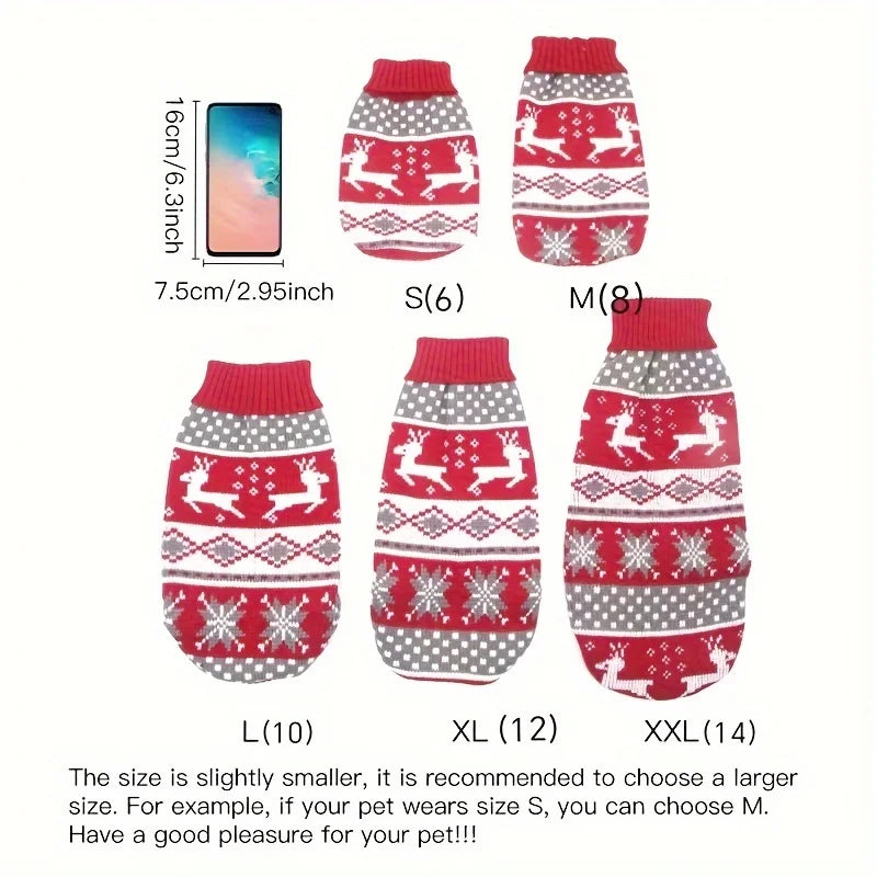 Christmas Style Pet Sweater for Dogs And Cats New Knitted Wool Sweater