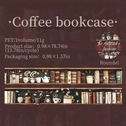 2m/roll Magician Bookcase Series PET Stickers Creative Collage For DIY