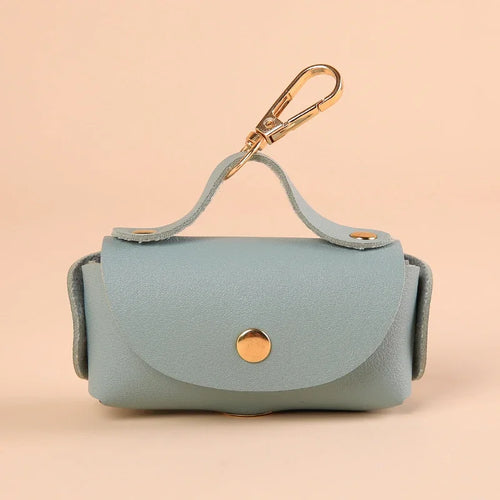 Portable Dog Poop Bag Organizer Stylish Pet Bag Holder Leather Pet