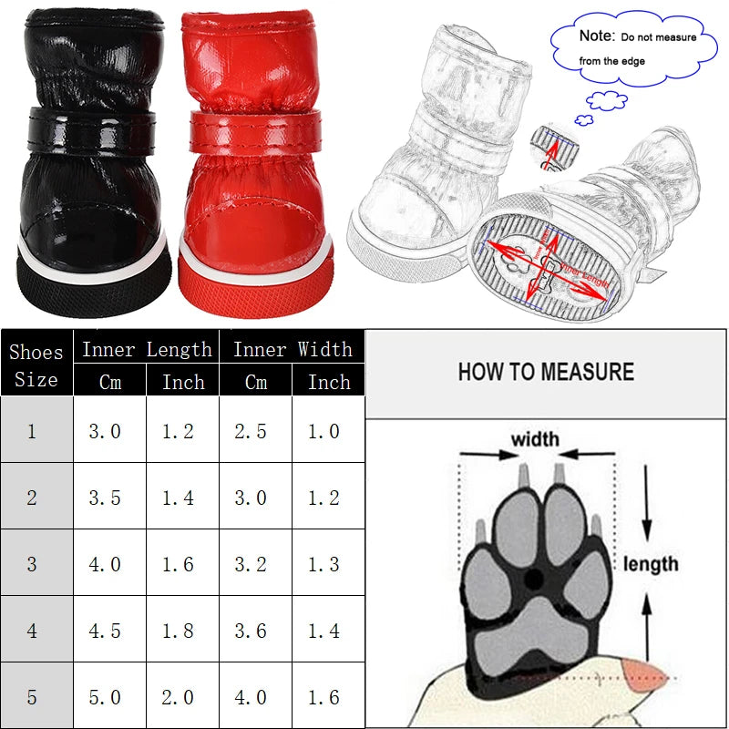 Waterproof Dog Shoes For Small Medium Dogs Cats Winter Warm Puppy Snow