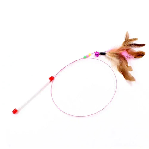 Simulation Bird Cat Toys Funny Interactive Peacock with Bell Cat Stick