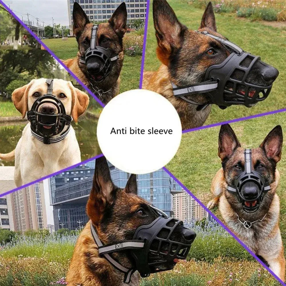 Soft Silicone Pet Dog Muzzle  Anti-biting Chewing Mask Breathable