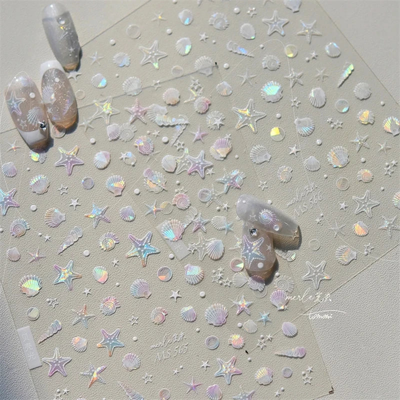 Summer Beach Ocean Shell Starfish Clams Conch Stars Sea Bubble