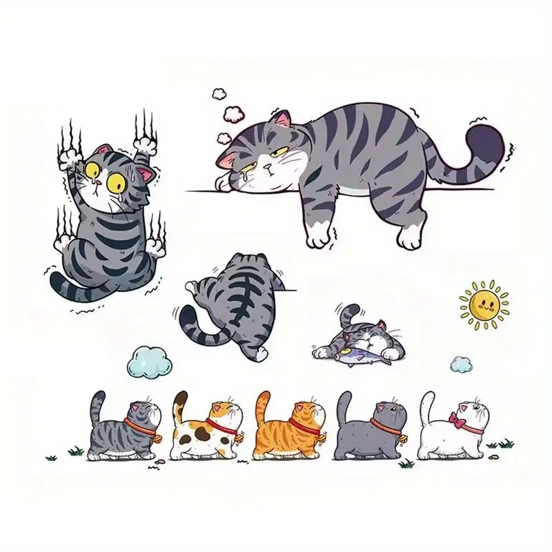 1Piece Cute Cat, Car Sticker Bumper Sticker Lazy Cat Anti-scratch