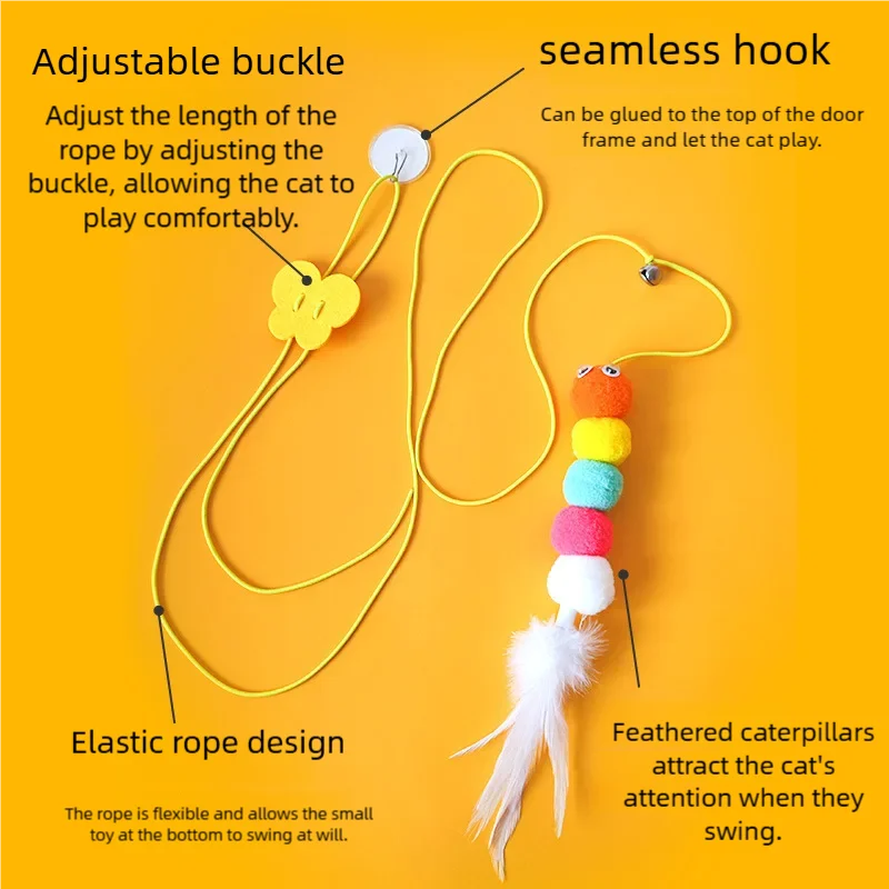 Interactive Cat Toy Hanging Simulation Teaser Wand Kitten Self-Play
