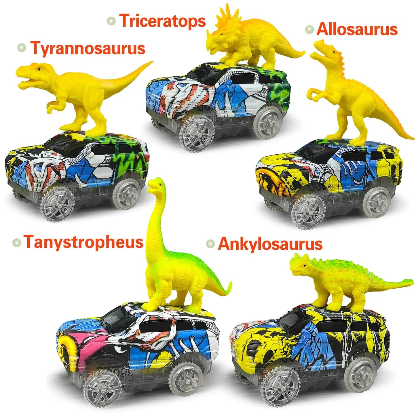 Magic Climbing Electric Dinosaur Car Track Railway Toy Car Set Bend