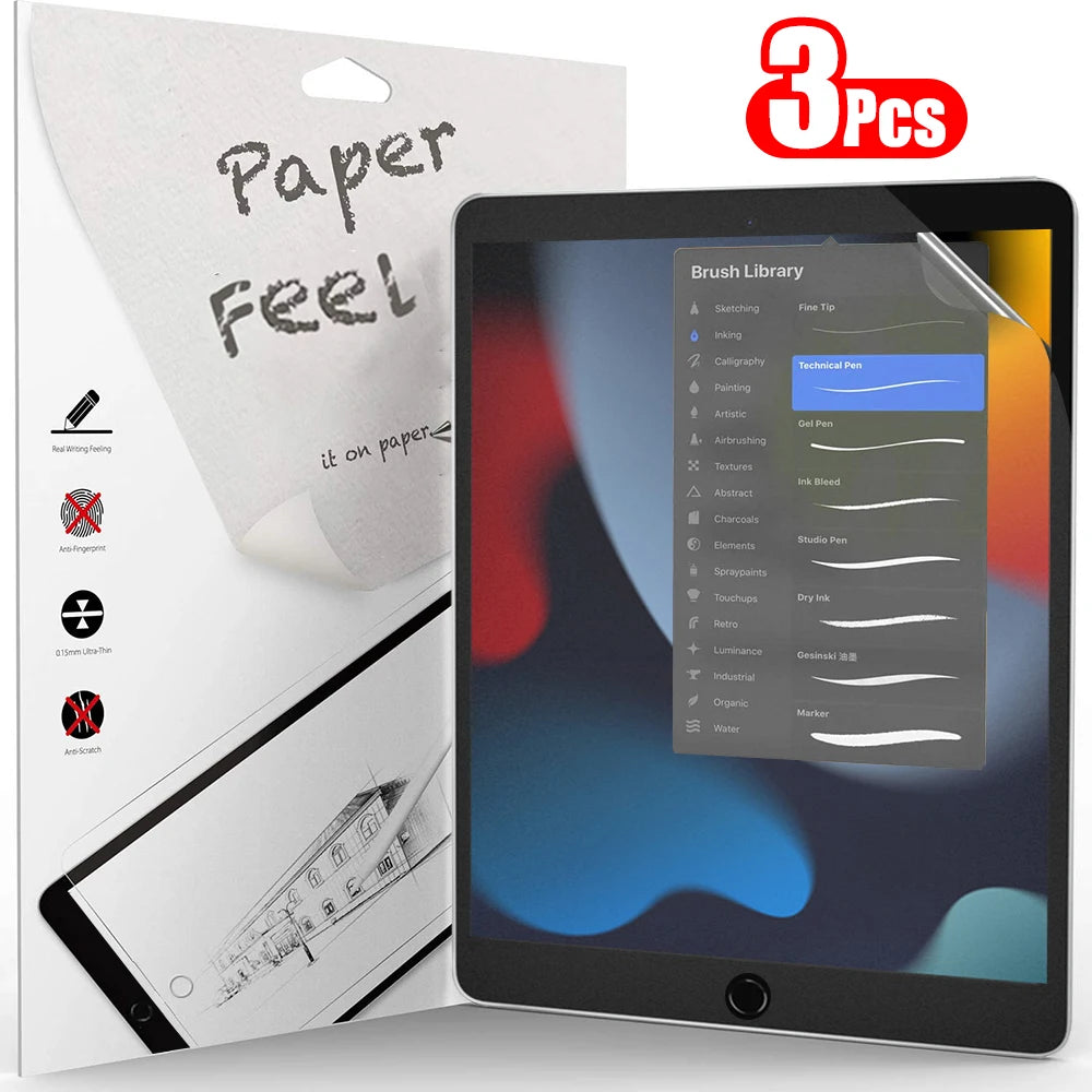 3Pcs Paper Feel Like Screen Protector For ipad 9th Generation 8 7 6