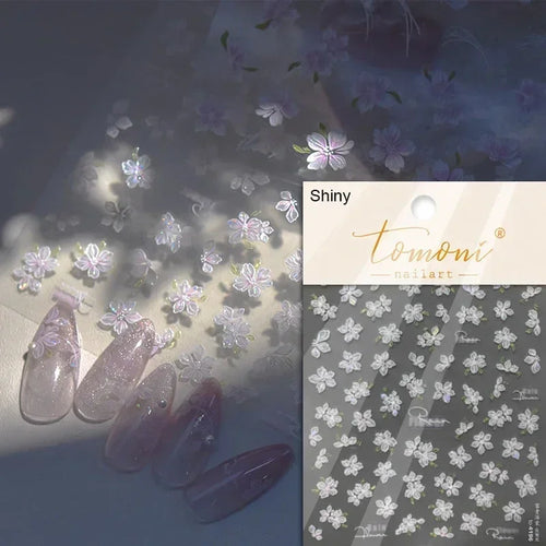 1piece 5Dcute tulip flower nail stickers high quality self-adhesive