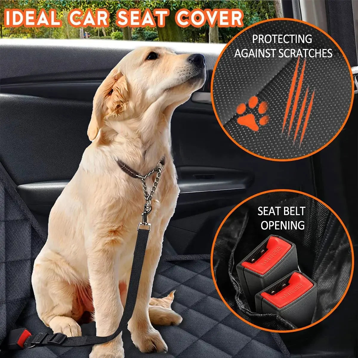 Dog Car Rear Seat Protective Cover Waterproof Dirt Resistant Pet Seat