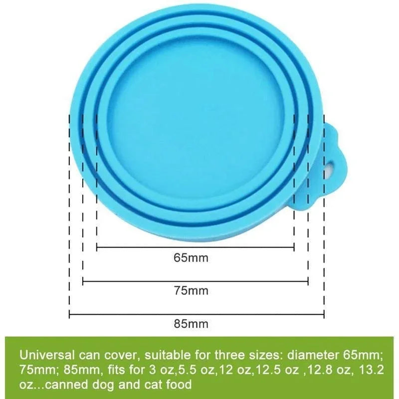 Reusable 3 In 1 Pet Food Can Silicone Cover Dogs Cats Storage Tin Cap