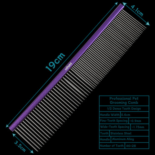 Oitabi Pet Comb Stainless Steel Long Teeth Comb for Dogs & Cats Pet