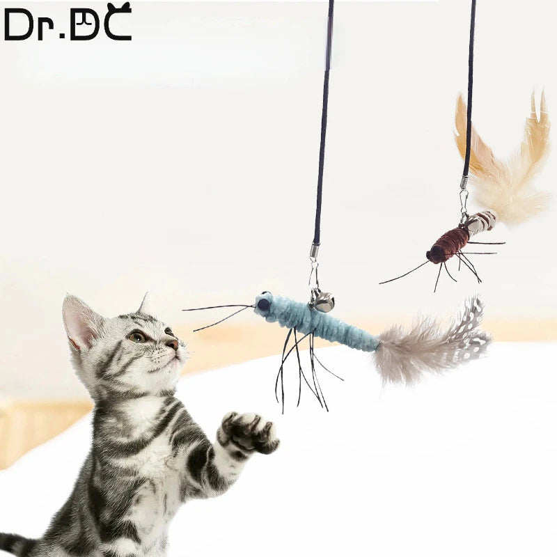 Dr.DC Teasing Cat Stick Head with or without Wire Stick Dragonfly