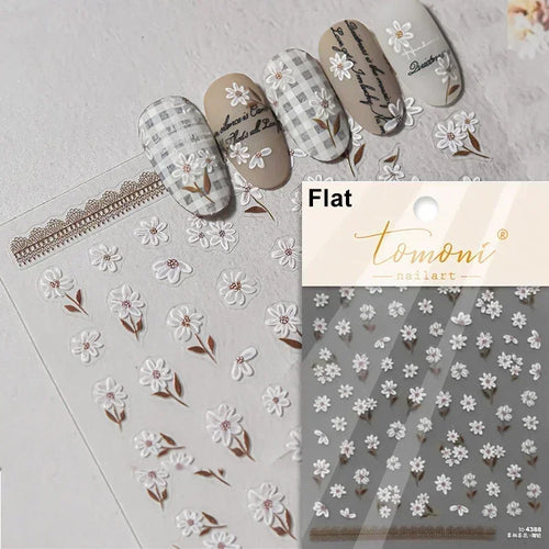 1piece 5Dcute tulip flower nail stickers high quality self-adhesive