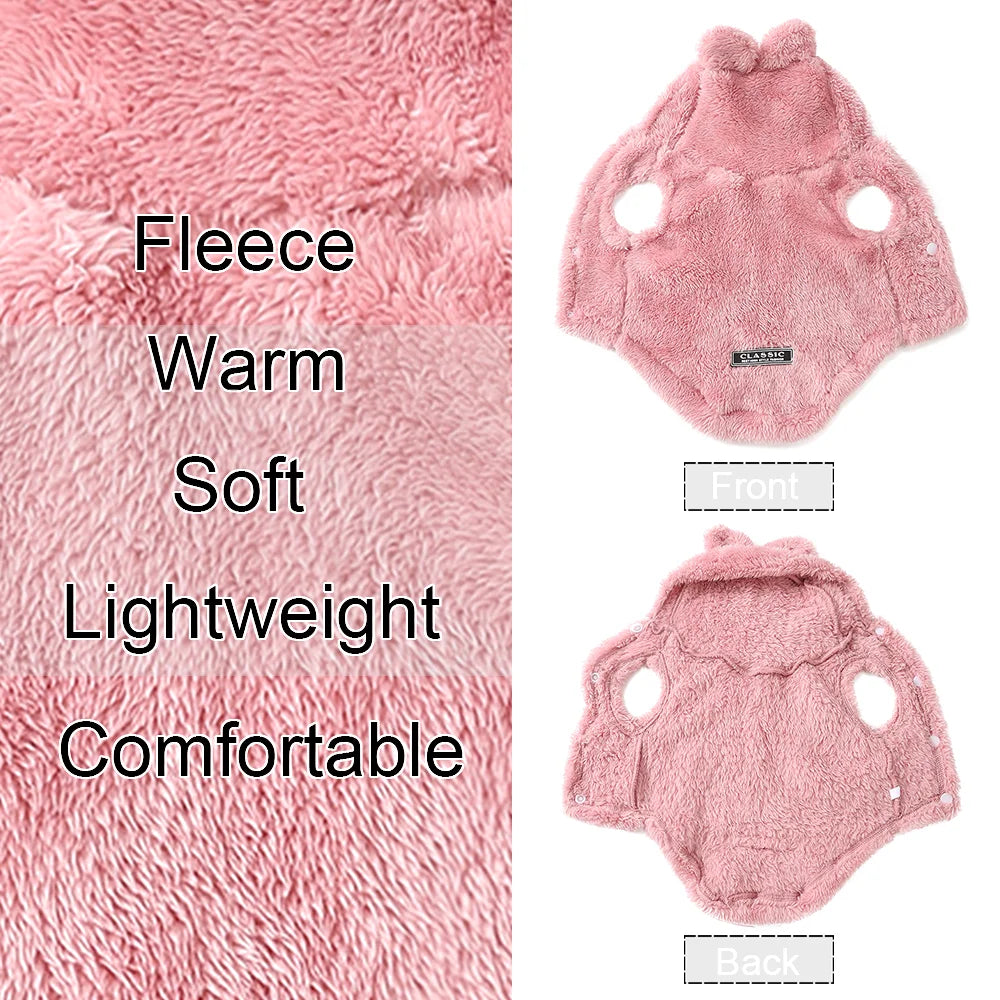 Fleece Warm Cat Costume For Winter Autumn Cute Soft Cats Clothes For