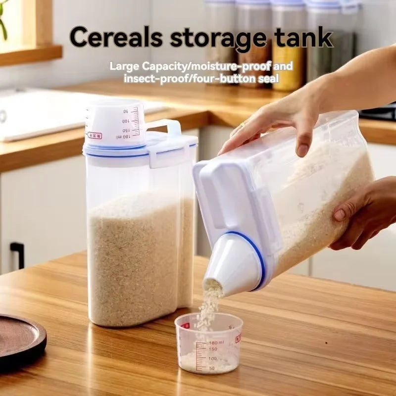 Sealed Grain Storage Jar Moisture-Proof Rice Bucket Pet Food Container