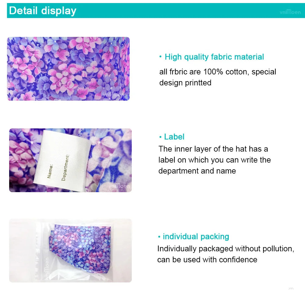 Cloud printing man and womens Scrubs Caps Pet Grooming Agency Work