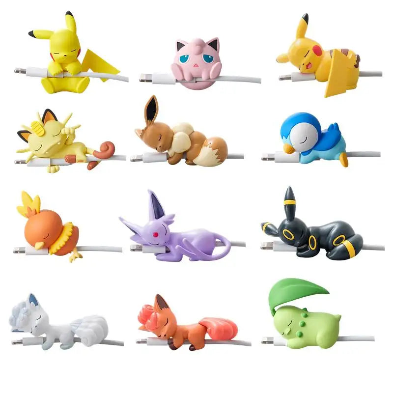Hot Anime Figure Usb Protective Case Cable Bite Pikachu Cup Pet Eevee