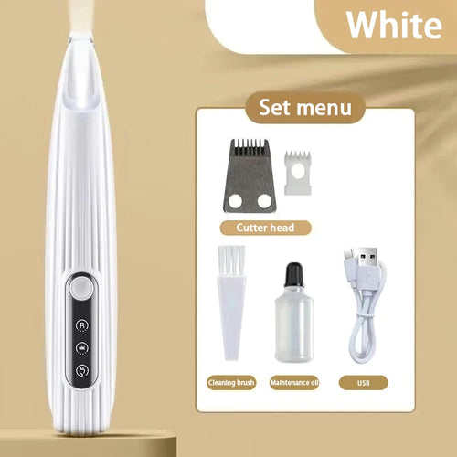 Portable Dog Paw Trimmer with Led Light Rechargeable Cordless Nail
