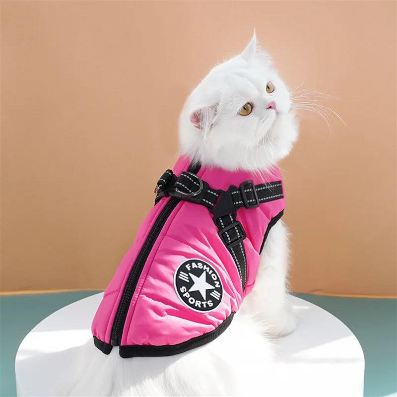 Thick and warm pet clothes, dog and cat cotton coats, winter chest and