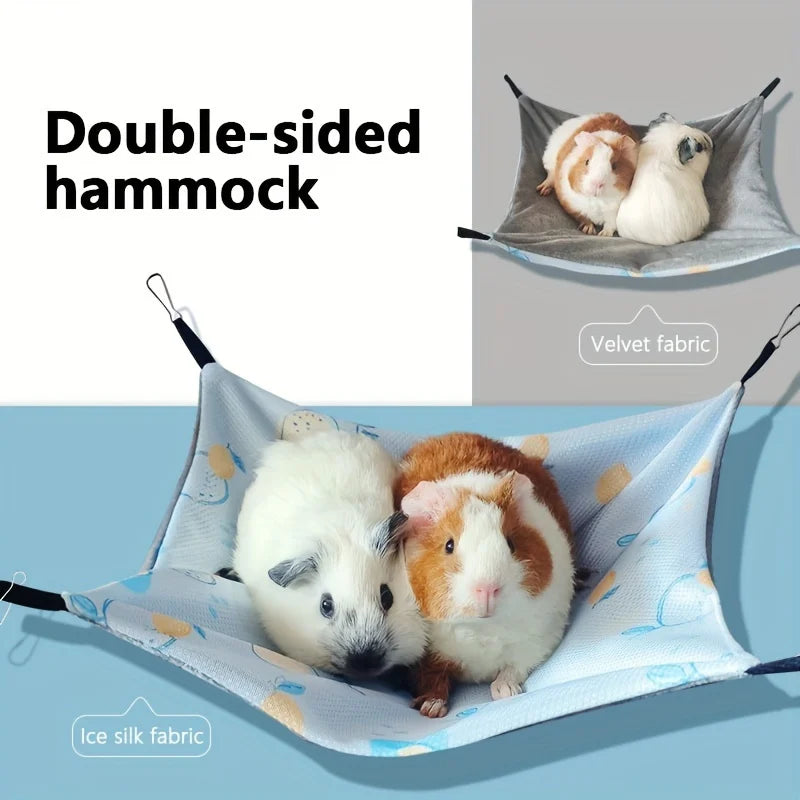 Double-Sided Hammock Guinea Pig Breathable Summer Hammock with Sling